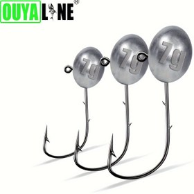 Resim 10 adet Balıkçılık Kanca Atlama Başlığı Kanca 1X Kaya Balığı Balıkçılığı Kanca - Tuzlu Su ve Tatlısu Balıkçılığı için Yumuşak Solucan Yemi, Deniz Levreği Pesca Ürünü 0.8-7g, 10 adet / Çanta, Turna Alabalık Aksesuarları 
