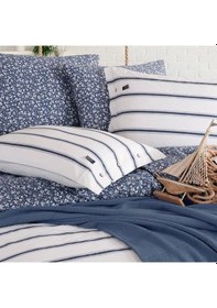 Resim Blue Marine Çift Kişilik Nevresimli Pike Takımı Breezy İndigo Mavi 