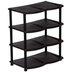 Resim 5DM 4 Katlı Ayakkabılık Plastik Siyah 