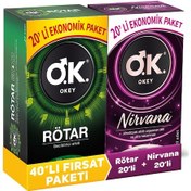Resim Okey Nirvana Prezervatif + Okey Rötar Prezervatif 2 x 20'li 