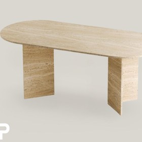 Resim Pipo Traverten Single Mermer Masa - 180x90 / Korumasız 