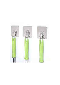 Resim Kendinden Yapışkanlı Şeffaf Banyo Mutfak Havlu Askısı 3 Adet 