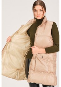 Resim Z6729 Dewberry Hk Style Bayan Yelek-bej Bej 