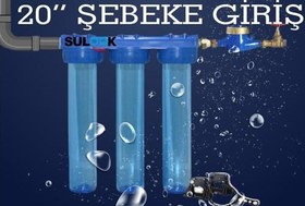 Resim 20 Inç Bina-Daire-Şebeke Girişi Su Arıtma Filtre Kabı 