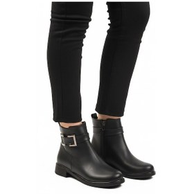 Resim Siyah Cilt Fermuarlı Kaymaz İçi Polarlı Kadın Bot 209144 Z Siyah 