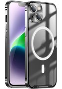 Resim Iphone Uyumlu 15 Magsafe Manyetik Buzlu Metal Telefon Kılıfı 