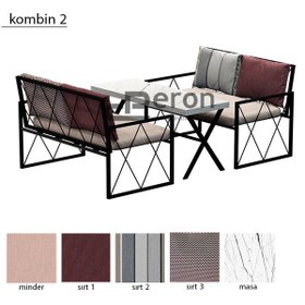 Resim Trendy İkili Oturma Grubu - kombin 2 - lila / beyaz mermer 