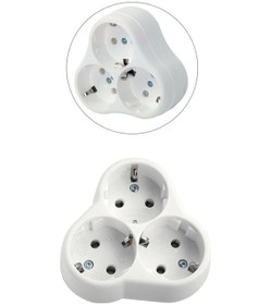 Resim Yonca Golyat Topraklı Priz Çoğaltıcı Beyaz Renk 3'Lü 