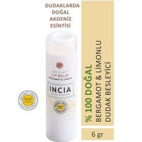 Resim INCIA %100 Doğal Dudak Besleyici Bergamot & Limon Bitkisel Nemlendirici Dudak Bakım Kremi 6 G 