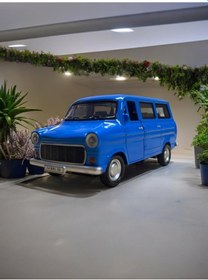 Resim Nostaljik Metal Çek Bırak Ford Sesli Ve Işıklı Minibüs Mavi 1/36 Ölçek 