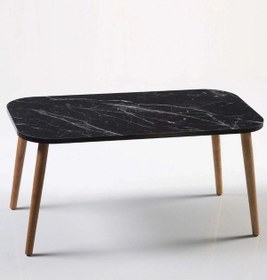 Resim Uslucan Alışveriş Zigon Sehpa Ve Orta Sehpa Set Ahşap Kr Torna Siyah Mermer Desen Çok Renkli 