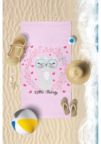 Resim Sevimli Kedi Dijital Baskılı 70x140 Cm Çocuk Plaj Havlusu 