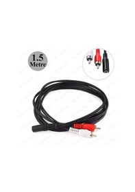 Resim 3.5Mm Dişi 2 Rca Erkek Stereo Ses Kablosu 1.5 Metre 