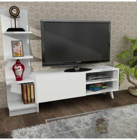 Resim Dekorister Salvador Kitaplıklı Tv Ünitesi Beyaz 