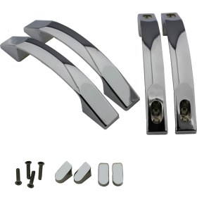 Resim Seta 2 Kapaklık Krom Duşakabin Kulpu 140 mm ve 160 mm Ölçülerine Uygun 2 Iç 2 Dış Çift Kapak D Kulp 