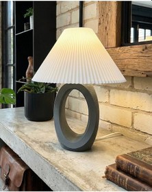 Resim Elana Design Balance Abajur - Bohem Tarzı Abajur Ve Gece Lambası Gri 