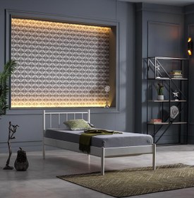 Resim Unimet Falez-s Tek Kişilik Ferforje Metal Karyola-beyaz (AHŞAP LATALI) 