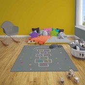 Resim HV349 Seksekli Yıldızlı Renkli Çocuk Oyun Halısı - Yumuşak, Kolay Temizlenebilir, 3 Kalite Seçeneği - 100x200 / Bambu Dokulu - Pamuk Dokuma Taban 