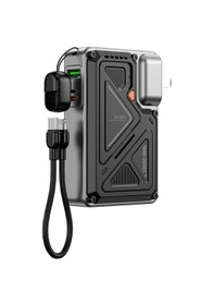 Resim Wiwu Wi-p057 Knight Serisi Wireless Type-c&lightning Kablolu Standlı Pd Powerbank 35w 10000mah Siyah Siyah 