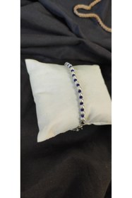 Resim restinal El İşi Özel Üretim Bileklik Kadınlara Özel Tasarımlar mavi beyaz 