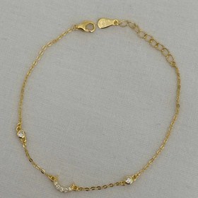 Resim 925 gümüş taşlı hilal bileklik - Silver 