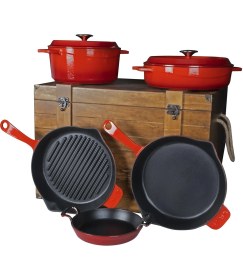 Resim Lava Döküm Çeyiz Seti Naturel Ahşap Sandık Hediyeli 