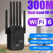 Resim Ourlife WiFi Genişletici Sinyal Güçlendirici - Çift Bant 2.4G/5GHz 1200Mbps WiFi 6 Tekrarlayıcı, 6 Antenli ve Ethernet Portlu, WPS Kurulumu, Ev/Ofis Ağ Kapsamı için WiFi Sertifikalı, Dikey Anten Tasarımı, Yüksek Performanslı Elektronik 