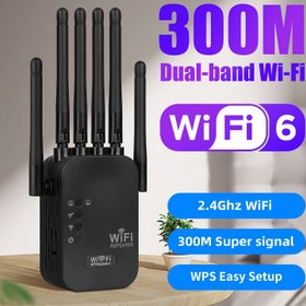 Resim Ourlife WiFi Genişletici Sinyal Güçlendirici - Çift Bant 2.4G/5GHz 1200Mbps WiFi 6 Tekrarlayıcı, 6 Antenli ve Ethernet Portlu, WPS Kurulumu, Ev/Ofis Ağ Kapsamı için WiFi Sertifikalı, Dikey Anten Tasarımı, Yüksek Performanslı Elektronik 