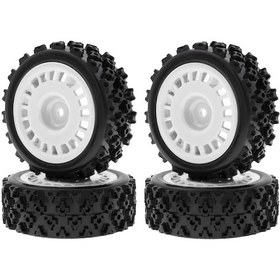 Resim Youmex 1/10 Rc Araçlar İçin 4 Adet Beyaz Kauçuk Lastik 72x45x26mm - Xv-01 Xv01 Ta06 Tt-01 Tt-02 Ptg-2 İçin Değiştirme Parçası 