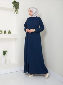 Resim Kol Taş Detaylı Ferace İndigo 