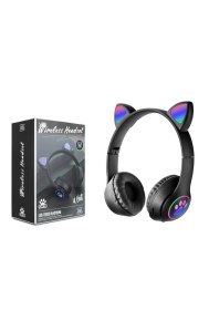 Resim Subzero SW78 Sevimli Kedi Kulaklı LED Işıklı Katlanabilir Kablosuz Kulaküstü Bluetooth 