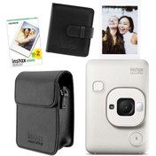 Resim Fujifilm Instax Mini LiPlay Hybrid Misty White Fotoğraf Makinesi 20'li Film Albüm ve Deri Kılıf Hedi 