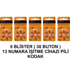 Resim Kodak 13 Numara 5 Paket Kodak Işitme Cihazı Pili 