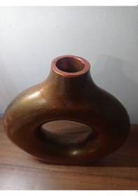 Resim Orta Boy Donut Vazo Bakır 