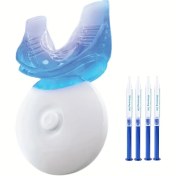 Resim Yetişkinler için Profesyonel Diş Beyazlatma Kiti - Gelişmiş PAP Formülü, Güvenli ve Hassas, Ergonomik Ağız Parçası, 4 Aplikatör, Pil ile Çalışan Işık, Mavi ve Beyaz Tasarım, 18+ Yaşlılar için İdeal, Diş Beyazlatma Malzemeleri 