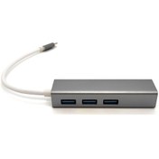 Resim Beek 3 Port Usb 3.0 Tip C Hub, 1 X 10/100/1000 Rj45 Dişi Yuva, 3 X Usb A Dişi Port, 1 X Usb C Erkek 