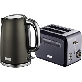 Resim Berghoff GEM TITAN 1.7 Litre Siyah Su Isıtıcısı + Ekmek Kızartma Makinesi - 980W, 2 Dilim 