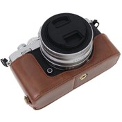 Resim Sones Nikon Z Fc Uyumlu 1/4 İnç Konu Pu Deri Kamera Yarım Kasa Tabanı Kahve 
