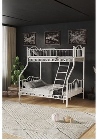 Resim Argimo İmaj 3 Kişilik Ebeveyn 3'lü Beyaz Ranza 90x190 & 140x190 