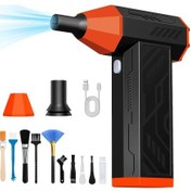 Resim Oldfriend Wt-009-red Turbo Fan 130000 Rpm Basınçlı Hava Üfleyici 4000mah 4 Hızlı Kablosuz Oto Temizleme 