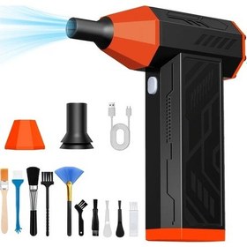 Resim Oldfriend Wt-009-red Turbo Fan 130000 Rpm Basınçlı Hava Üfleyici 4000mah 4 Hızlı Kablosuz Oto Temizleme 
