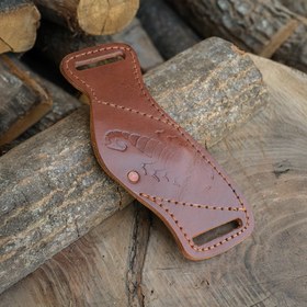 Resim Çakı Kılıfı - Gerçek Veketa Özel Deri 