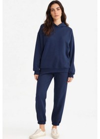 Resim Defacto Relax Fit Kapüşonlu Basic Düz Kalın Sweatshirt D9935ax25wnnv251 Lacivert 
