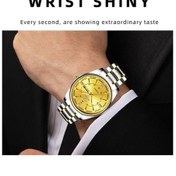 Resim Prestigegoods Yashıdun 5069 Çelik Kayış Kuvars Erkek Takvim İzle, Altın Kadran, 41x11mm, Su Geçirmez Çok Renkli 