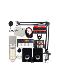 Resim Midex Referans Paket-6 Maxword Monitör Ses Kartı Cx1 Mikrofon Pad Controller Midi Klavye 