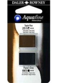 Resim Daler Rowney Aquafine Sulu Boya Tablet 2li Sepia-paynes Grey 