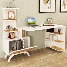 Resim Kalender Dekor Olivia Çalışma Masası Meşe-Beyaz 