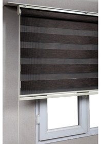 Resim Acı Kahve Bambu Zebra Stor Kaliteli Güneşlik Perdele 