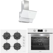 Resim Silverline 3490 Oslo - CS5335W01 - BO6502W02 Beyaz Cam Ankastre Set 