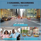 Resim Moly Dash Cam 3 Kamera 1080p Ön-arka-iç 4in Dikiz Aynası Araba Video Kaydedici Gece Görüş Otomatik G Kamera Kaydedici 